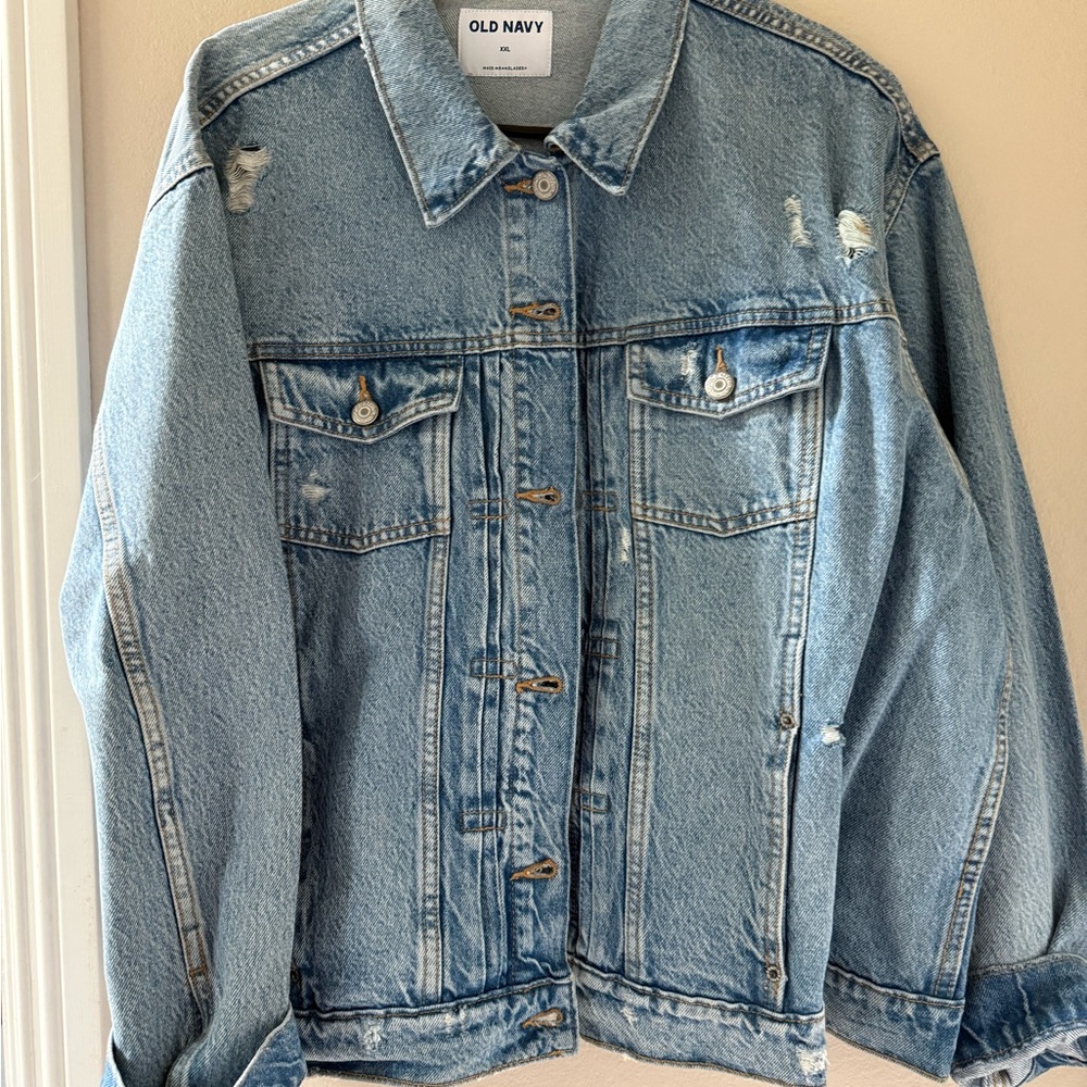 Old Navy Distressed Denim Jacket new with tags!